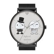 Aaren Bride & Groom Three-Hand Midnight Stainless Steel Mesh Watch